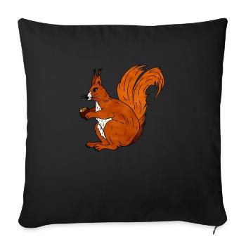 Squirrel - Sofa pillowcase 17,3'' x 17,3'' (45 x 45 cm) - black - Front