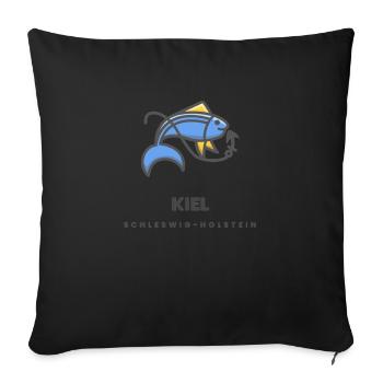 Kiel Schleswig Holstein - Sofa pillowcase 17,3'' x 17,3'' (45 x 45 cm) - black - Front