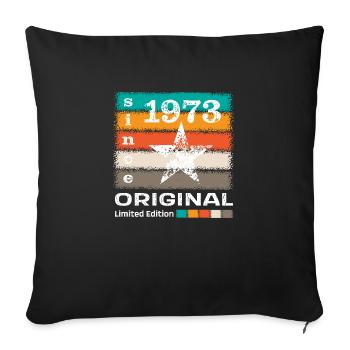 Jahrgang 1973 Retro - Sofakissenbezug 45 x 45 cm - Schwarz - Vorne