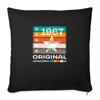 Jahrgang 1967 Retro - Sofakissenbezug 45 x 45 cm - Schwarz - Vorne