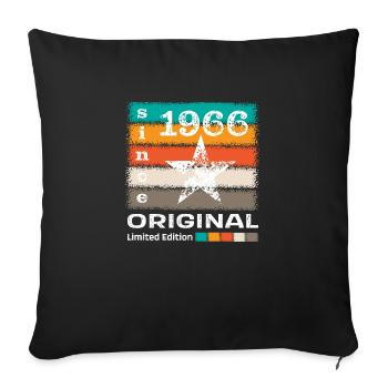 Jahrgang 1966 Retro - Sofakissenbezug 45 x 45 cm - Schwarz - Vorne