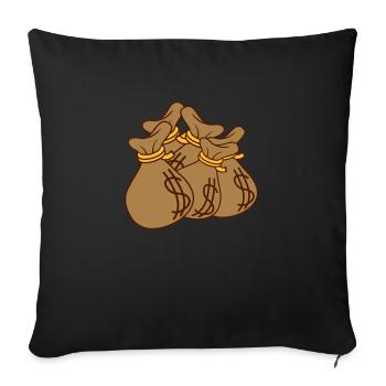 Lots of Dollar Comic Money Bags - Sofa pillowcase 17,3'' x 17,3'' (45 x 45 cm) - black - Front
