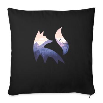 Fox Silhouette Forêt Nature Animal Renard Roux Forêt Animal - Housse de coussin décorative 45 x 45 cm - noir - Devant
