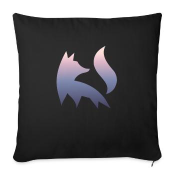 Fox Silhouette Forêt Nature Animal Renard Roux Forêt Animal - Housse de coussin décorative 45 x 45 cm - noir - Devant