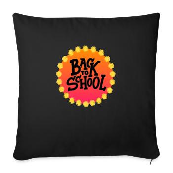 Back to School 60s 70s Flower Power - Housse de coussin décorative 45 x 45 cm - noir - Devant