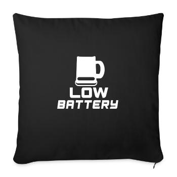 Low battery Beer (Blanc) - Housse de coussin décorative 45 x 45 cm - noir - Devant