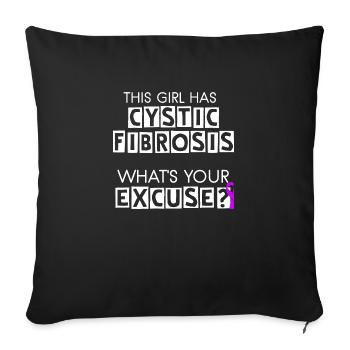 This Girl Has Cystic Fibrosis - Sofa pillowcase 17,3'' x 17,3'' (45 x 45 cm) - black - Front