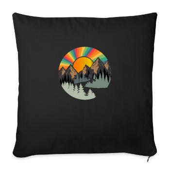 Sunny mountain tops - Sofa pillowcase 17,3'' x 17,3'' (45 x 45 cm) - black - Front