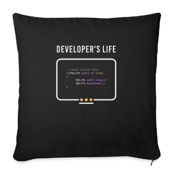 Nerd Développeur Programmeur Informatique Développeur - Housse de coussin décorative 45 x 45 cm - noir - Devant