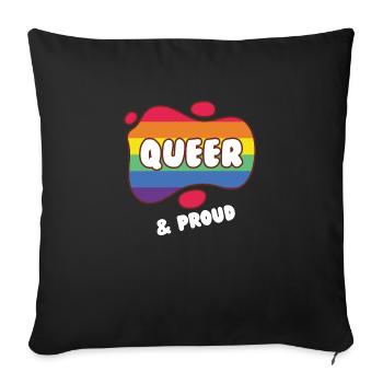 Queer And Proud - Sofa pillowcase 17,3'' x 17,3'' (45 x 45 cm) - black - Front