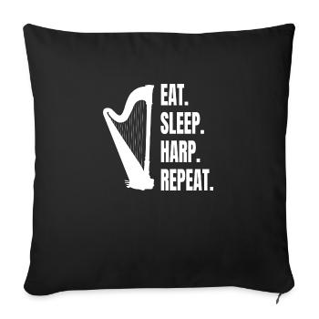 Harp Instrument Music Harp Player Harp Teacher - Sofa pillowcase 17,3'' x 17,3'' (45 x 45 cm) - black - Front