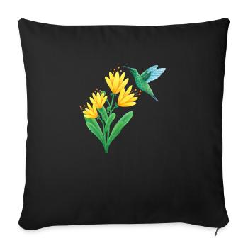 kleiner Kolibri - Sofakissenbezug 45 x 45 cm - Schwarz - Vorne
