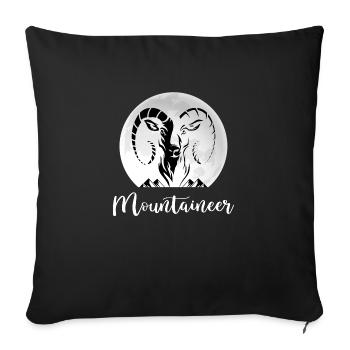 randonnée en montagne servus alpin bergziege - Housse de coussin décorative 45 x 45 cm - noir - Devant