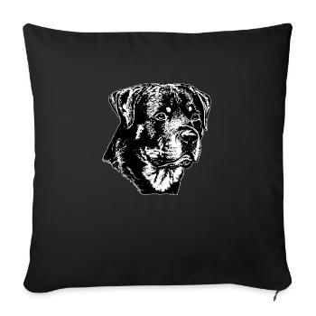 Rottweiler Dog - Sofa pillowcase 17,3'' x 17,3'' (45 x 45 cm) - black - Front