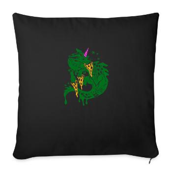 Pizza Dragon - Housse de coussin décorative 45 x 45 cm - noir - Devant