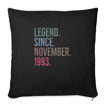Légende depuis novembre 1993 - Housse de coussin décorative 45 x 45 cm - noir - Devant