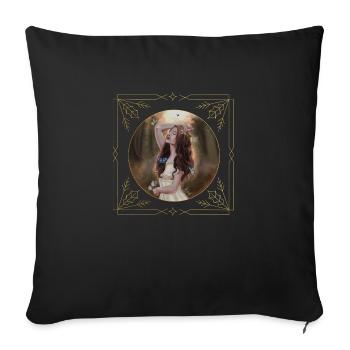 Woman with butterflies - Sofa pillowcase 17,3'' x 17,3'' (45 x 45 cm) - black - Front