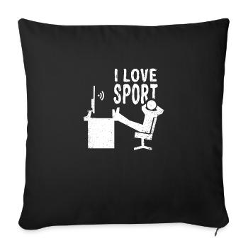 J’aime Sport paresseux - Housse de coussin décorative 45 x 45 cm - noir - Devant