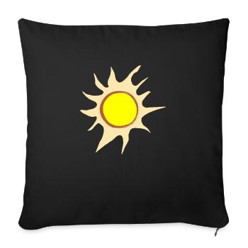 Sun Summer Watercolor Nature Beach Sky 06 - Sofa pillowcase 17,3'' x 17,3'' (45 x 45 cm) - black - Front