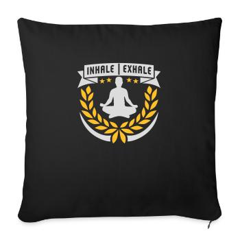 inhale exhale yoga quote - Sofa pillowcase 17,3'' x 17,3'' (45 x 45 cm) - black - Front