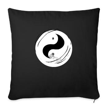 Yin Yang Sign Symbol Peace Happy 5 - Sofa pillowcase 17,3'' x 17,3'' (45 x 45 cm) - black - Front