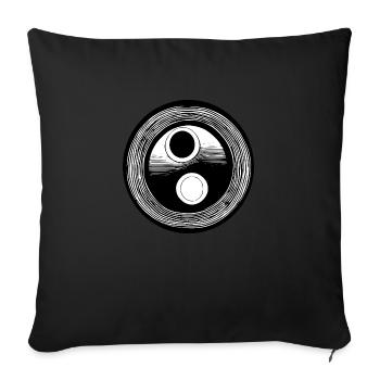 Yin Yang Sign Symbol Peace Happy 12 - Sofa pillowcase 17,3'' x 17,3'' (45 x 45 cm) - black - Front