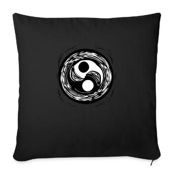 Yin Yang Sign Symbol Peace Happy 9 - Sofa pillowcase 17,3'' x 17,3'' (45 x 45 cm) - black - Front