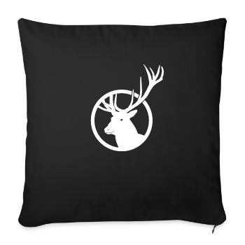 Cerf - Housse de coussin décorative 45 x 45 cm - noir - Devant