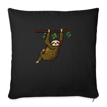 Faultier Verpixelt Pixel Faultier Faulenzer - Sofakissenbezug 45 x 45 cm - Schwarz - Vorne