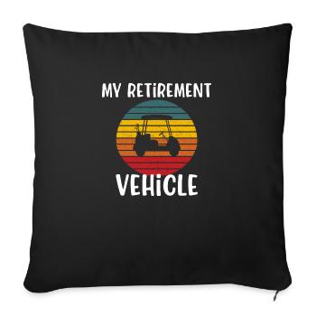 My retirement vehicle original gift golfing - Housse de coussin décorative 45 x 45 cm - noir - Devant