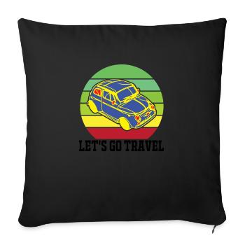 Voyageons - Housse de coussin décorative 45 x 45 cm - noir - Devant