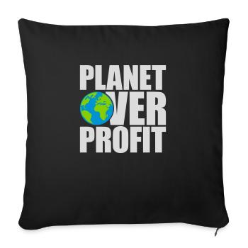 Planète sur le devis de profit - Housse de coussin décorative 45 x 45 cm - noir - Devant