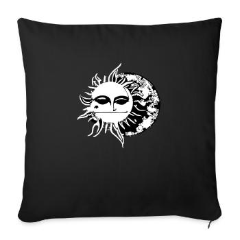 Sun Moon Mosaic Astrology Symbol Vector 04 - Sofa pillowcase 17,3'' x 17,3'' (45 x 45 cm) - black - Front