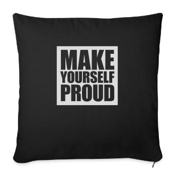 Faites-vous fier de la citation - Housse de coussin décorative 45 x 45 cm - noir - Devant