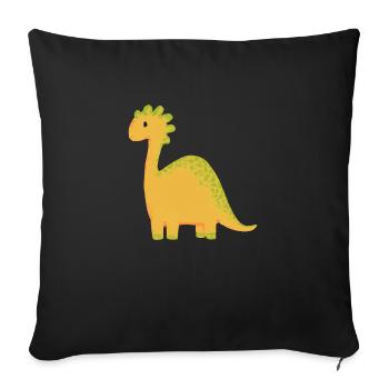 Mignon Yellow Dinosaur Gift Idea Baby Kids - Housse de coussin décorative 45 x 45 cm - noir - Devant