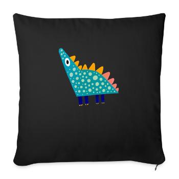 Mignon dinosaure Dino cadeau enfants et bébés - Housse de coussin décorative 45 x 45 cm - noir - Devant