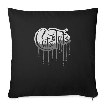 Citation de chats et de tats - Housse de coussin décorative 45 x 45 cm - noir - Devant