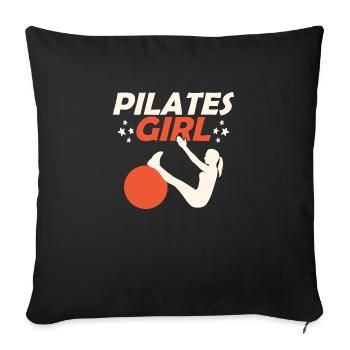 Pilates Fille Fitness Exercice Womem - Housse de coussin décorative 45 x 45 cm - noir - Devant