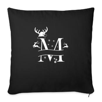 Letter M from merry christmas - Sofa pillowcase 17,3'' x 17,3'' (45 x 45 cm) - black - Front
