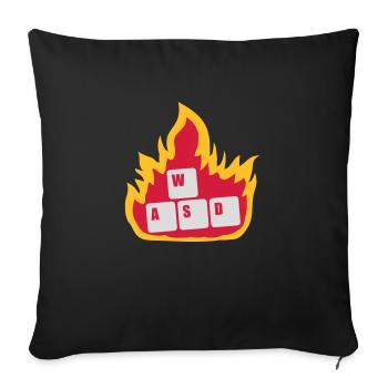 Nerd Computer WASD Keyboard - Sofa pillowcase 17,3'' x 17,3'' (45 x 45 cm) - black - Front