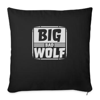 big bad wolf Zitat - Sofakissenbezug 45 x 45 cm - Schwarz - Vorne