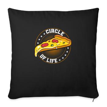 Circle Of Life Funny Pizza Themed Party - Sofa pillowcase 17,3'' x 17,3'' (45 x 45 cm) - black - Front