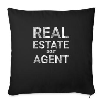 Real Estate Secret agent - Sofa pillowcase 17,3'' x 17,3'' (45 x 45 cm) - black - Front