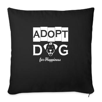 Chien Hund - Housse de coussin décorative 45 x 45 cm - noir - Devant