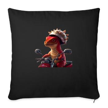 Happy Dino - Sofa pillowcase 17,3'' x 17,3'' (45 x 45 cm) - black - Front