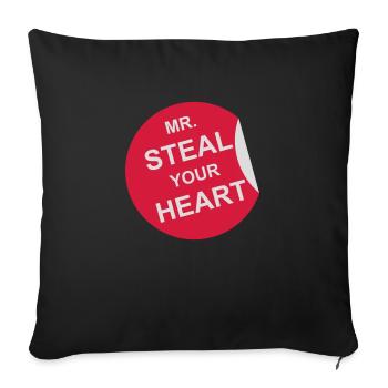 Monsieur vole votre cœur - Housse de coussin décorative 45 x 45 cm - noir - Devant