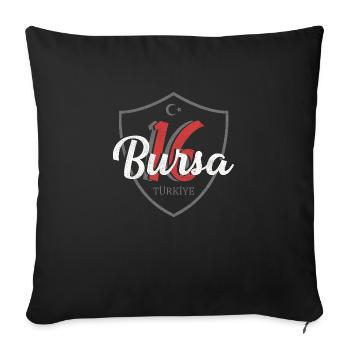 Bursa - Sofakissenbezug 45 x 45 cm - Schwarz - Vorne