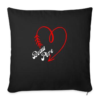 beau père cœur - Housse de coussin décorative 45 x 45 cm - noir - Devant