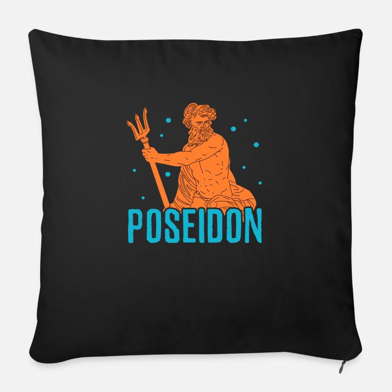 poseidon Design for a greek mythology fan - Sofakissenbezug 45 x 45 cm - Schwarz
