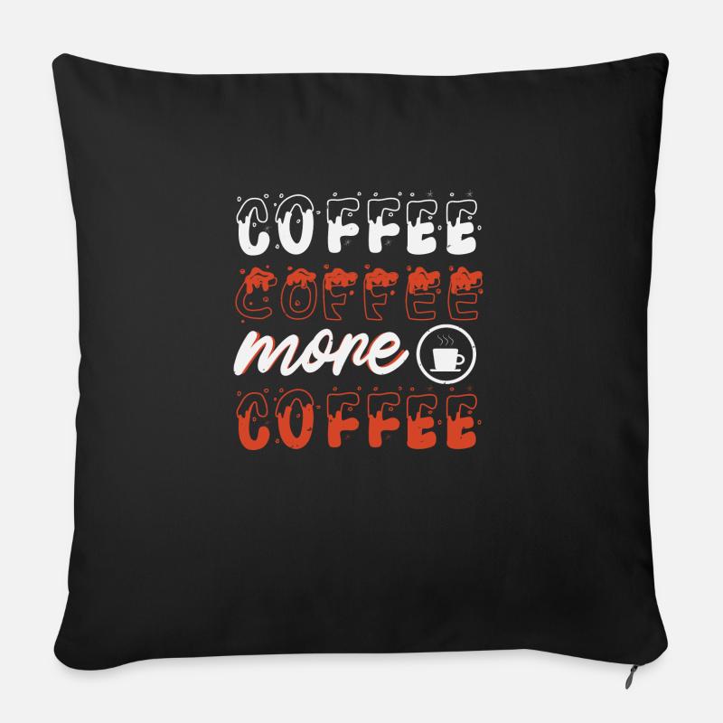 KAFFEE KAFFEE UND MOR-KAFFEE - Sofakissenbezug 45 x 45 cm - Schwarz